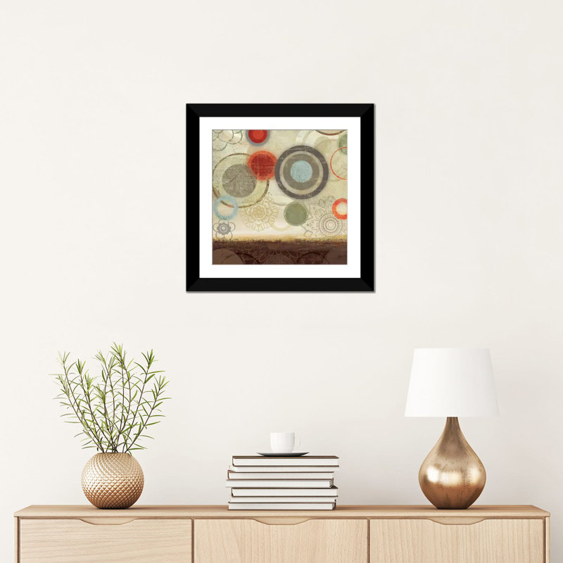 « cercles ii », impression sur toile, Papier beaux-arts encadré noir, Blanc, H 24 po x l 24 po x P 1 po