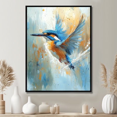Brandt Blue Orange Kingfisher By The River Bird - Bird Wall Decor
