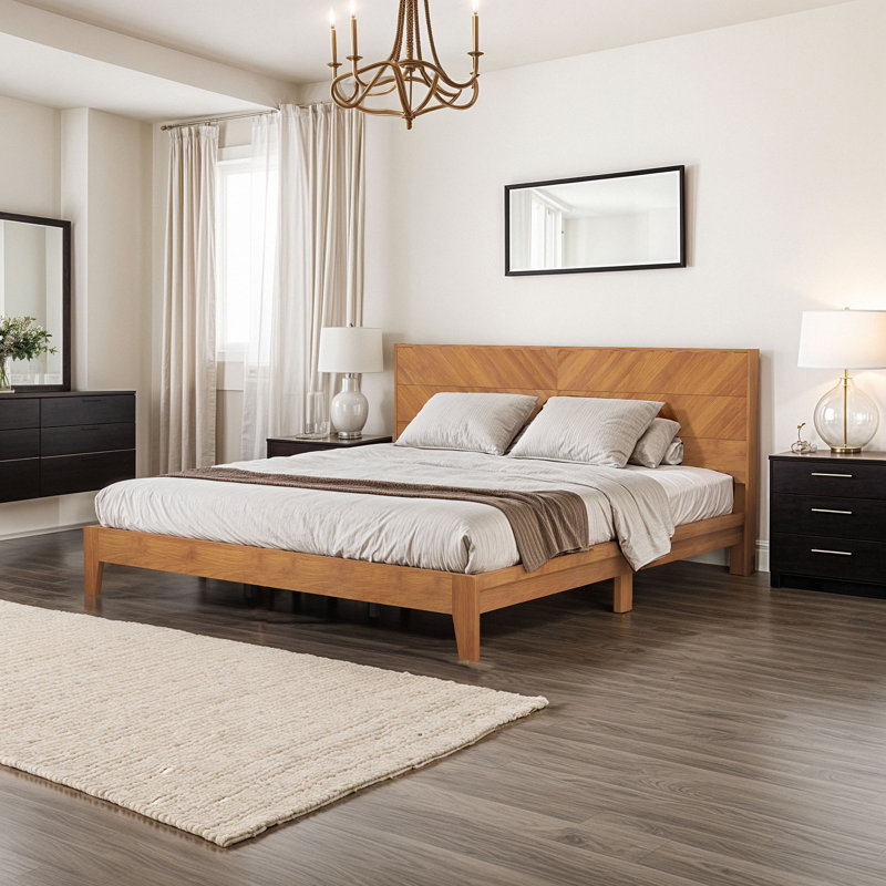 Aleshire Platform Bed, Amber Walnut, King