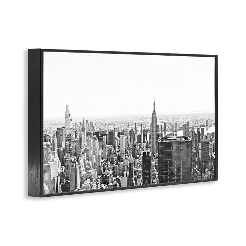 New York City Scape View, estampe numérique, design par Kali Wilson, Giclée encadrée noir minuit, H 20 po x l 30 po