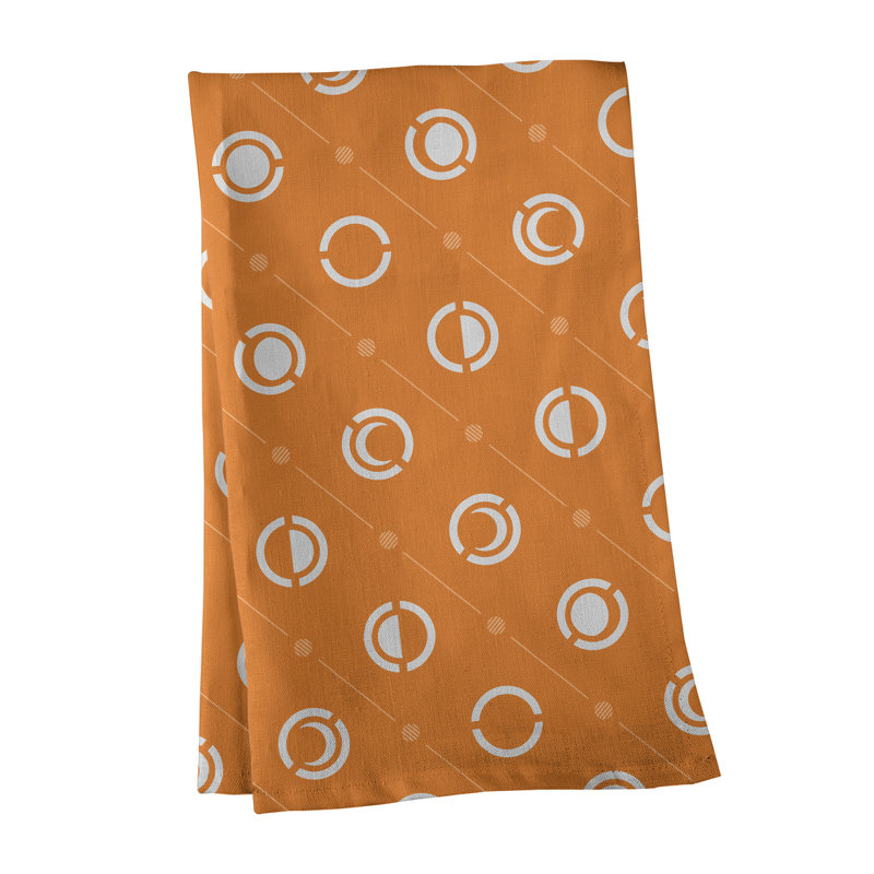 Torchon Moon phases, Orange/Blanc, Polyester sergé