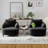 35" Swivel & Stationary Accent Chair Set – 2-Piece Compressed Memory Foam Lounge Chairs For Living Room & Bedroom-2113873275
