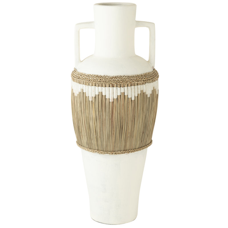 Hasler Earthenware Table Vase 1, White/Natural