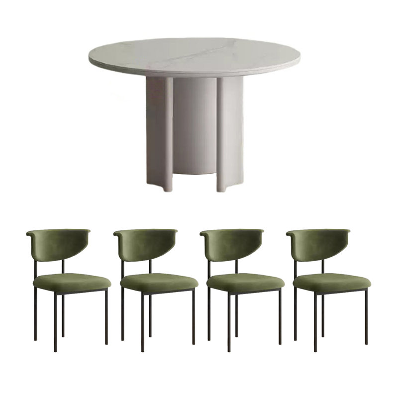 Ensemble de table de salle à manger italienne simple, Blanc