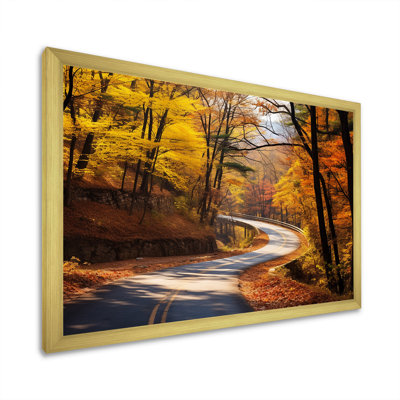 Route dorée d'automne II - art mural