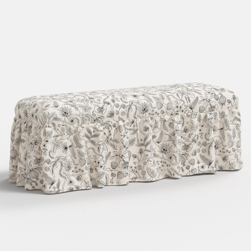 Banc de salle à manger en aviaire noir et crème Surrey, Fleur beige