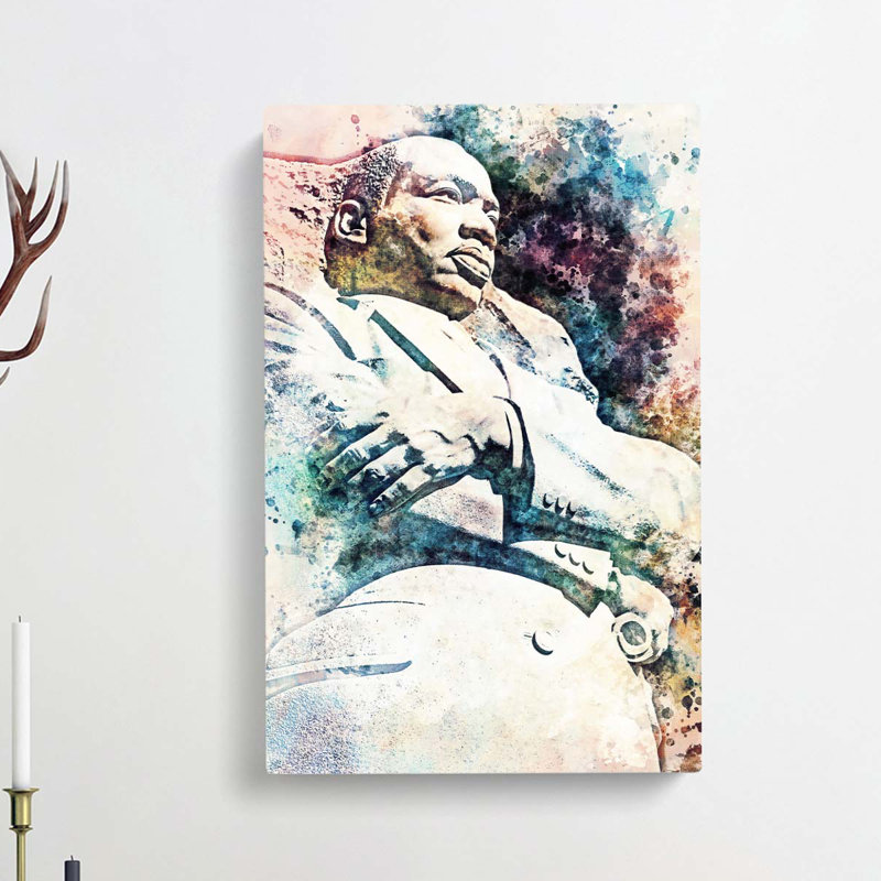 Martin Luther King Jr in Abstract - Wrapped Canvas, 91cm H x 60cm W x 3cm D