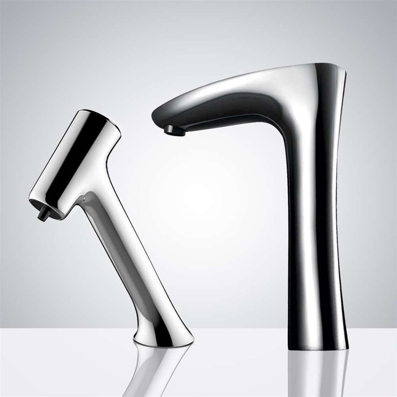 Robinet à capteur commercial automatique sans contact Melun Chrome - Élégant, hygiénique et conforme à l'ADA