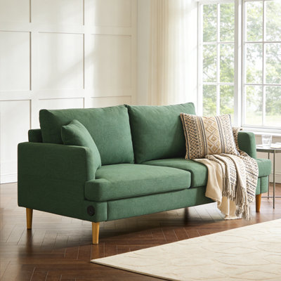 70" Modern Loveseat Square Arm Sofa Upholstered Cushions for Living Room