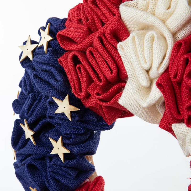 Couronne patriotique en faux tissu 18 po