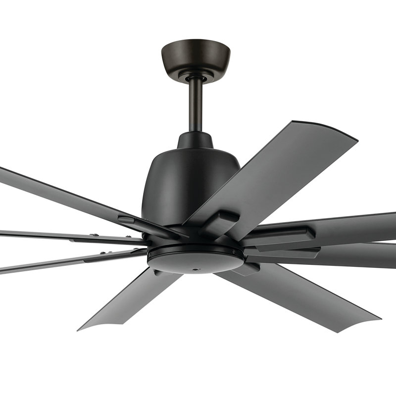 Ventilateur de plafond 65 pales 65 pouces Breda avec pales noir satiné, 65", Noir satiné