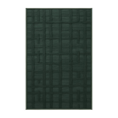 Machine Washable Trellis Green Area Rug