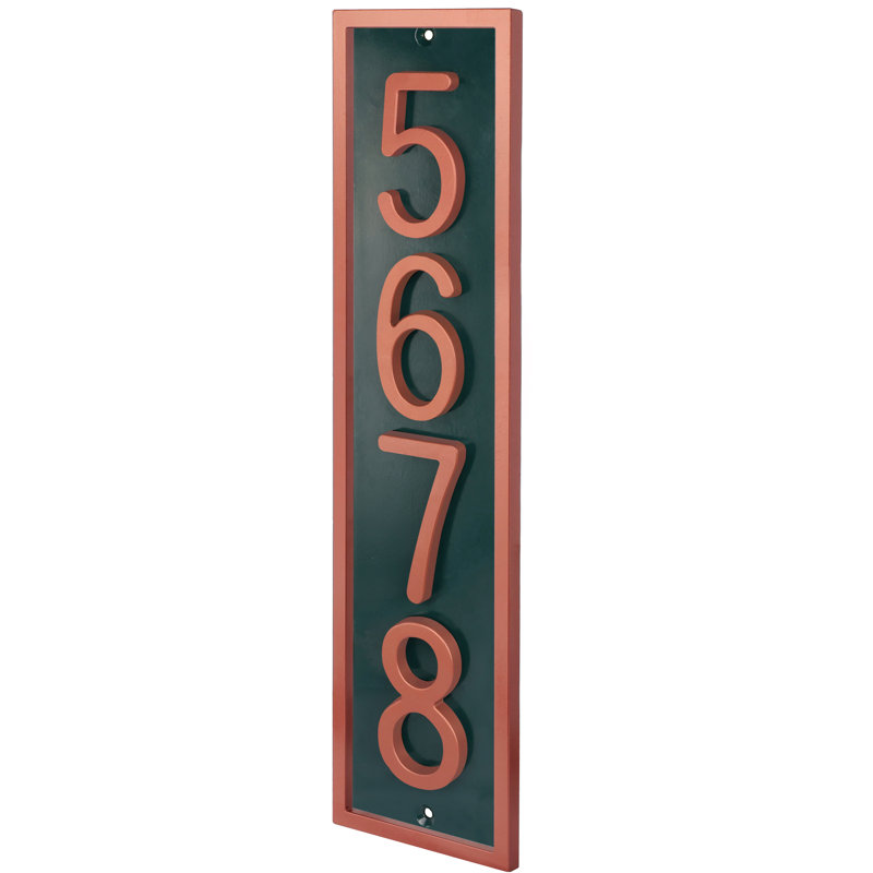 Plaque d'adresse flottante en aluminium Royal Shade, Cuivre, Oui, Vert