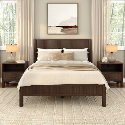 Sera Fluted Solid Wood Platform Bed