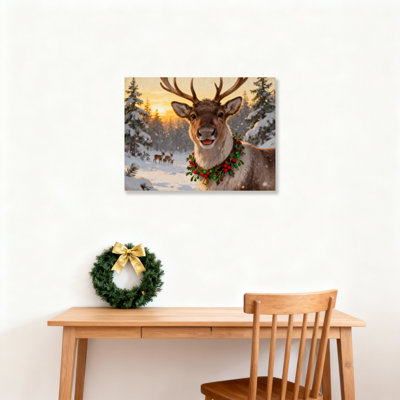 Deer Winter Canvas Wall Art