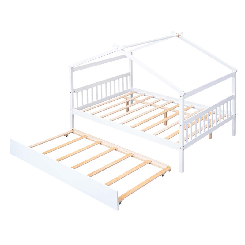 Lapwai Kids Full Platform with Trundle, White