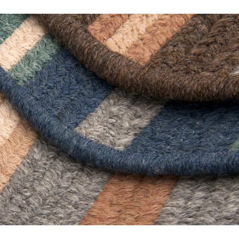 Salisbury Gray Stripe Braided Wool Blend 2' x 3' Rug