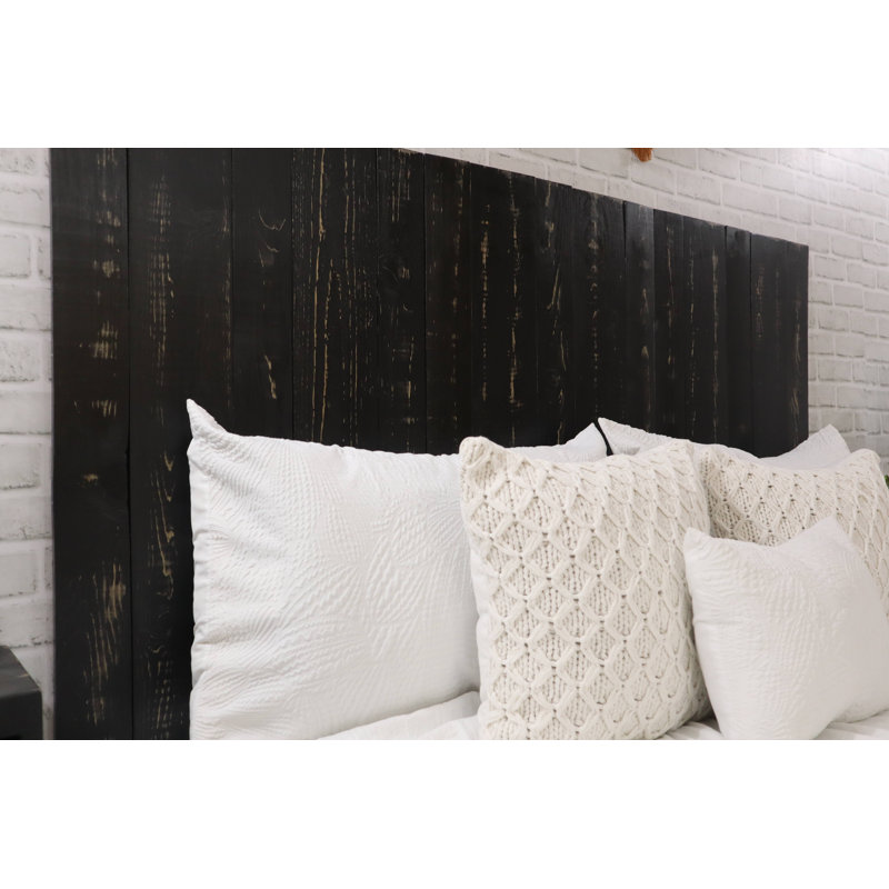 Davel Solid Wood Headboard, Twin, Black