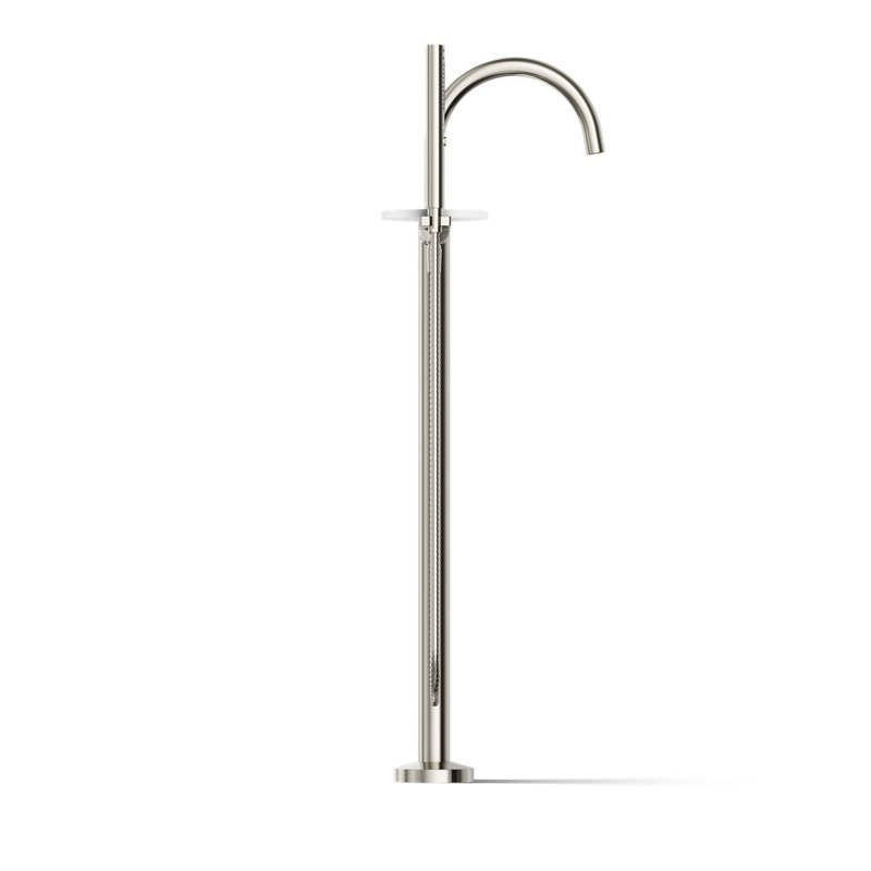 Components Floor-Mount Bath Filler Trim, Knob Handle, Polished Nickel