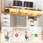 61" Farmhouse Executive Desk With LED Lights And Power Outlets-243020129