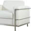 Fauteuil de direction en similicuir Executive, fauteuil de salon rembourré en métal chromé, blanc