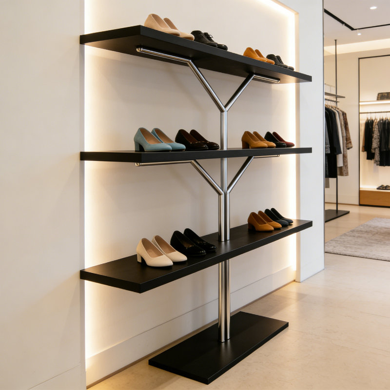 Présentoir à chaussures moderne style arbre, (4 tablettes) H 47,24 po x l 47,24 po x P 11,81 po