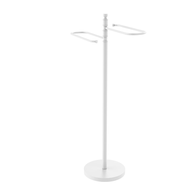 Porte-serviettes sur pied contemporain, Blanc mat
