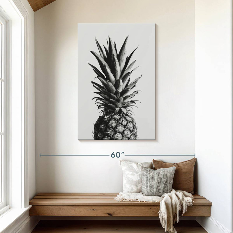 Yarlin Pineapple Black And White I, 45" H x 30" W