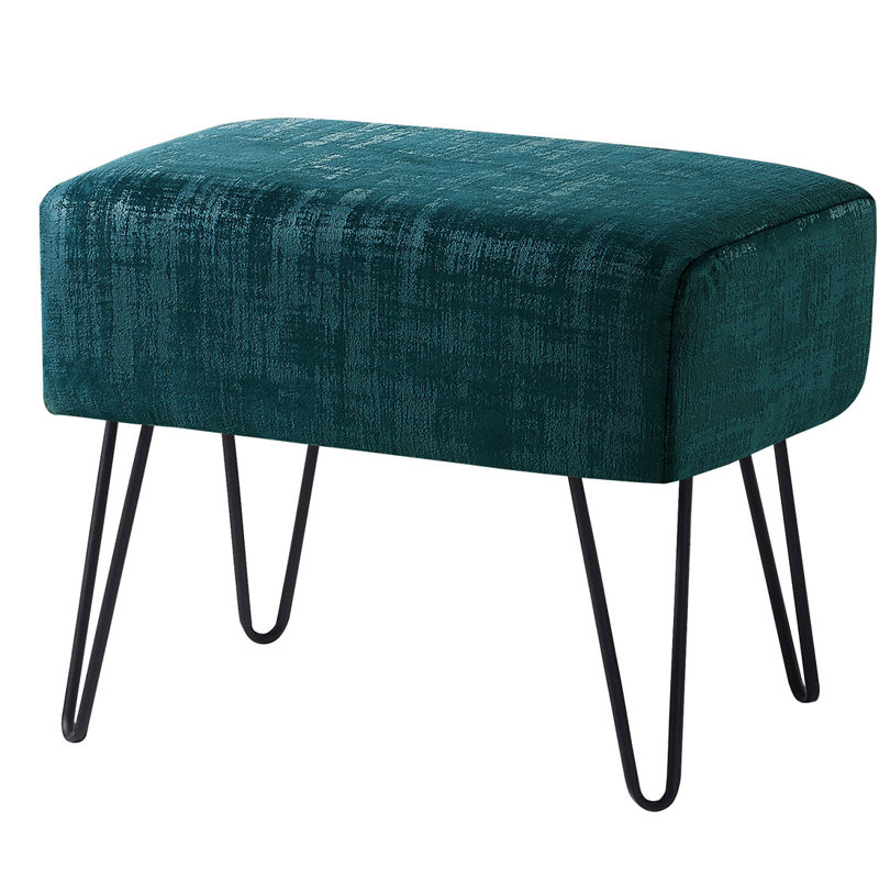 Repose-pieds standard Alegre, Velours bleu sarcelle foncé