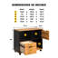 SOLID WOOD MOBILE PRINTER STAND BLACK & NATURAL HONEY