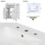 Ensemble de meuble-lavabo compact 24 po avec lavabo en céramique et accents dorés-549919592