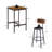 Rustic Bar Table Set With 2 PU Leather Bar Stools-32307145