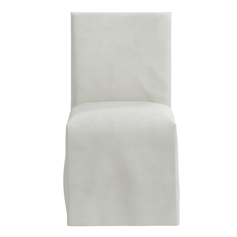Chaise parsons en coton Armstrong, Velours performance gris clair Bella