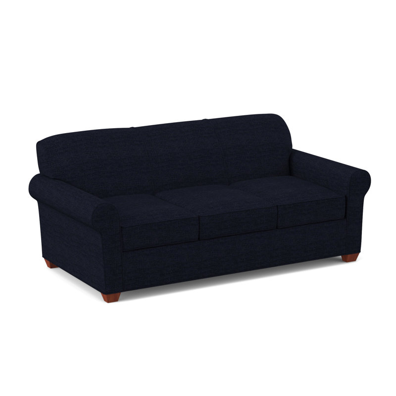 Finn 83" Rolled Arm Sofa Bed with Reversible Cushions, BM Cherry, Hybrid, Antic Slate