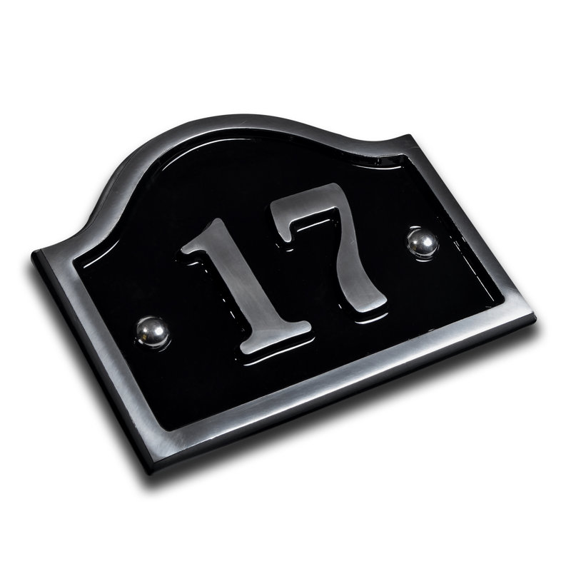 Jaclynn 11.5cm H Reflective Metal House Number, 17