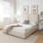 Upholstered Bed - Queen Size - Natural Performance Fabric With Recycled Polyester-1206692686