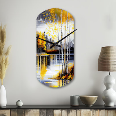 Horloge murale cylindrique jaune Dandoy
