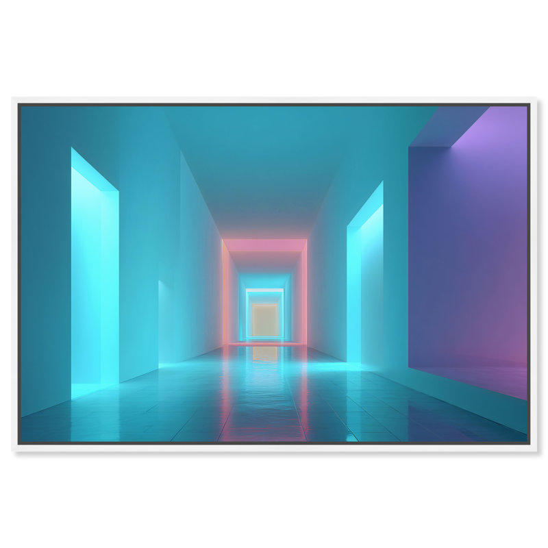 Cerulean Corridor III Print by Oliver Gal, 36"H x 24"W, Black Floater Frame
