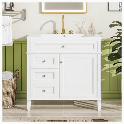 Disheka 36.00'' Single Bathroom Vanity with Resin Top