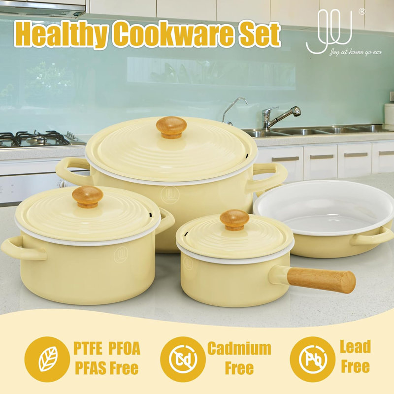 4 - Piece Non-Stick Steel Cookware Set