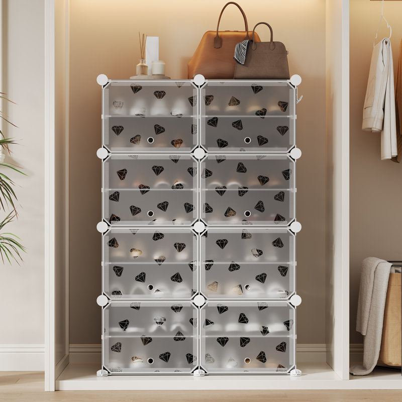32 Pair Shoe Storage Box, Grey