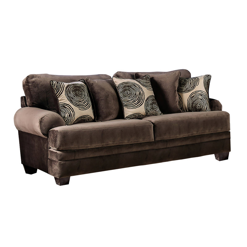 Adaley Upholstered 92'' Sofa, Brown Microfiber