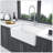 White Farmhouse Sink - 30 Inch Kitchen Sink Apron-Front White Ceramic Reversible Single Bowl Kitchen Farm Sinks
