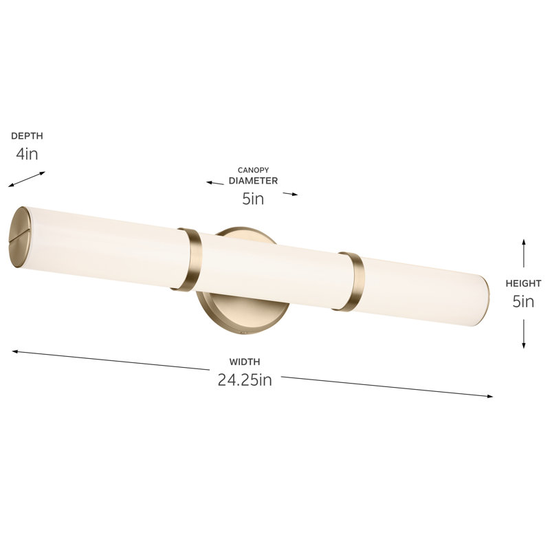 24.25" Bath Bar Medium LED with White Glass, Bronze