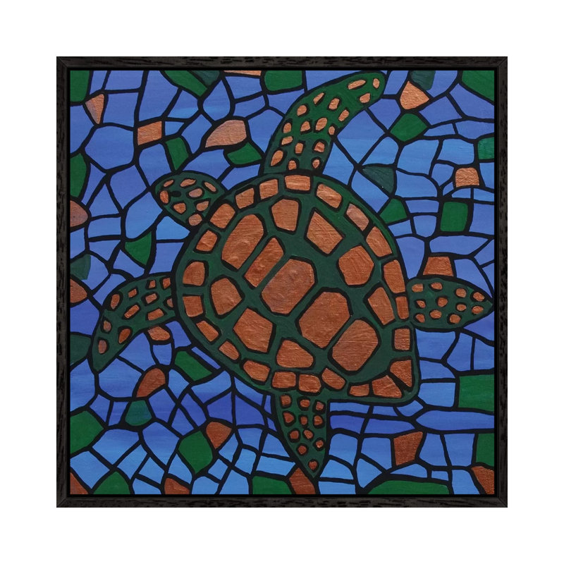Turtle by Rachel Olynuk - Gallery-Wrapped Canvas Giclée on Canvas, 45.72 cm H x 45.72 cm W, Black Framed