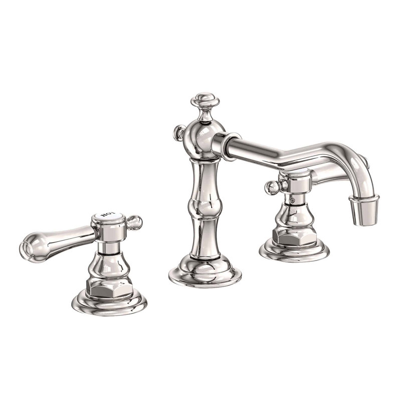 Chesterfield Widespread Bathroom Faucet with Drain Assembly, Polished Nickel