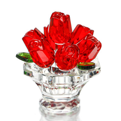 Crystal Rose Flower Figurine