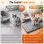 Tapis de litière extra large en silicone (81 x 79 cm), imperméable et anti-fuites, avec bords surélevés, facile à nettoyer, pour protéger le sol des bacs à litière, des zones d'alimentation et des chats, gris.