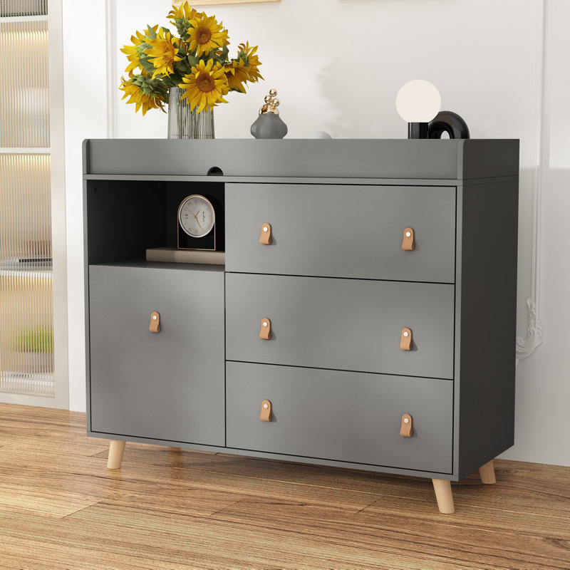 Armoire de rangement élégante avec pieds robustes, Gris