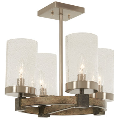 Brett Glass Semi Flush Mount